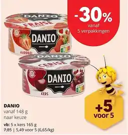 Spar DANIO 5 x kers 165 g aanbieding