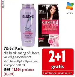 Colruyt L’Oréal Paris Elseve Hydra Hyaluronic shampoo 300 ml aanbieding