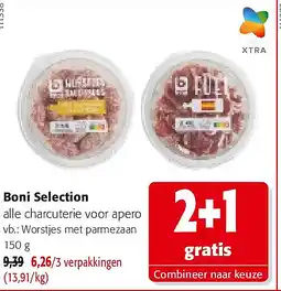 Colruyt Boni Selection Worstjes met parmezaan 150 g aanbieding