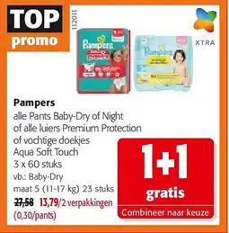 Colruyt Pampers Baby-Dry maat 5 (11-17 kg) 23 stuks aanbieding
