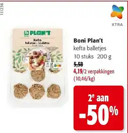 Colruyt Boni Plan’t kefta balletjes 10 stuks 200 g aanbieding