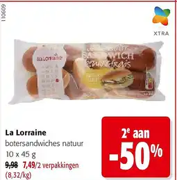 Colruyt La Lorraine botersandwiches natuur 10 x 45 g aanbieding