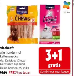 Colruyt Vitakraft Delicious Chews kauwrollen Kip-rund kleine honden 25 stuks aanbieding