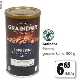 Colruyt Graindor Espresso gemalen koffie 500 g aanbieding