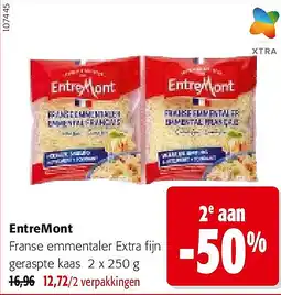 Colruyt EntreMont Franse emmentaler Extra fijn geraspte kaas 2 x 250 g aanbieding