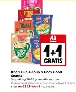 Jumbo Knorr cup-a-soup & unox good snacks aanbieding