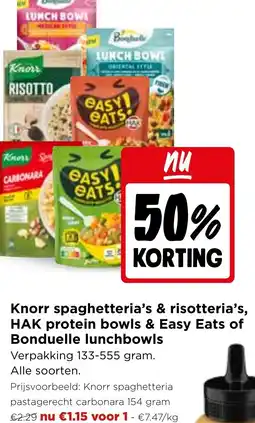 Jumbo Knorr spaghetteria's & risotteria's, hak protein bowls & easy eats of bonduelle lunchbowls aanbieding