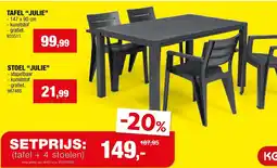 Hubo Tafel + 4 stoelen aanbieding