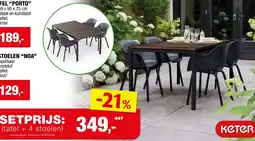 Hubo Tafel + 4 stoelen aanbieding