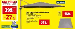 Hubo Parasol + voet aanbieding