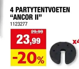 Hubo 4 Partytentvoeten "Ancor II" aanbieding