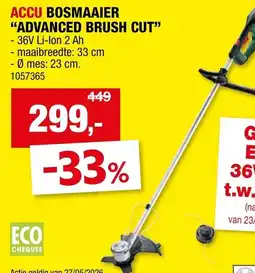 Hubo Accu bosmaaier "advanced brush cut" aanbieding
