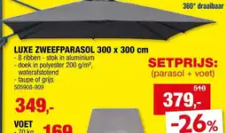 Hubo Parasol + voet aanbieding