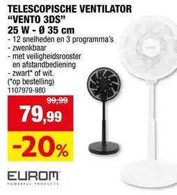 Hubo TELESCOPISCHE VENTILATOR "VENTO 3DS" aanbieding