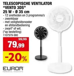 Hubo Telescopische ventilator "vento 3ds" aanbieding