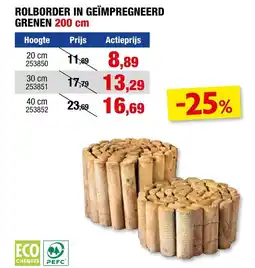Hubo ROLBORDER IN GEÏMPREGNEERD GRENEN 200 cm aanbieding