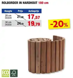 Hubo Rolborder in hardhout aanbieding