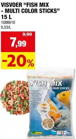 Hubo Visvoer "fish mix multi color sticks" aanbieding