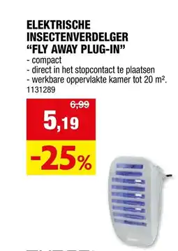 Hubo ELEKTRISCHE INSECTENVERDELGER "FLY AWAY PLUG-IN" aanbieding