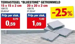 Hubo TERRASTEGEL "BLUESTONE” GETROMMELD aanbieding