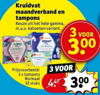 Kruidvat Tampons normaal aanbieding