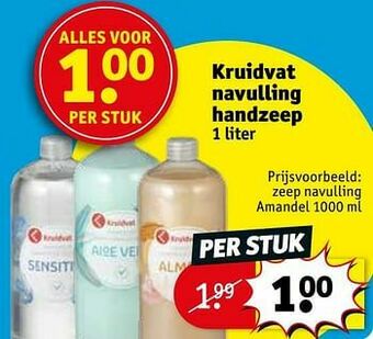 Kruidvat Zeep navulling amandel aanbieding
