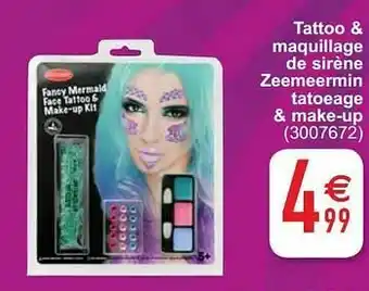 Tattoo + maquillage de sirène zeemeermin tatoeage + make-up