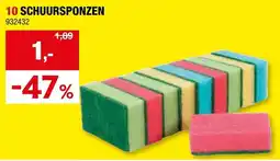 Hubo 10 SCHUURSPONZEN aanbieding