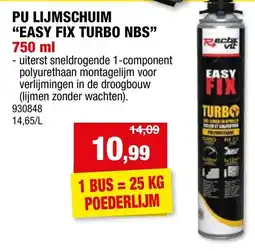 Hubo Pu lijmschuim "easy fix turbo nbs" aanbieding