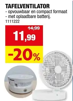 Hubo TAFELVENTILATOR aanbieding