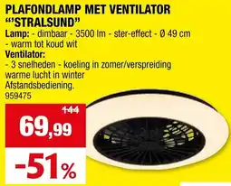 Hubo Plafondlamp met ventilator "stralsund" aanbieding