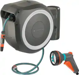 Coolblue Gardena Wandslangenbox 35 RollUp XL Wit + Gardena Classic Multifunctionele Broes aanbieding