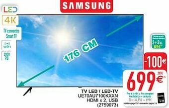 Cora Samsung tv led - led-tv ue70au7100kxxn aanbieding