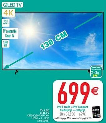 Cora Samsung tv led led-tv qe55q60aauxxn aanbieding