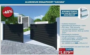 Zelfbouwmarkt Aluminium draaipoort havana aanbieding