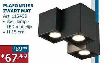 Zelfbouwmarkt Plafonnier zwart mat aanbieding
