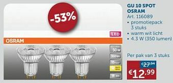 Zelfbouwmarkt Gu 10 spot osram aanbieding