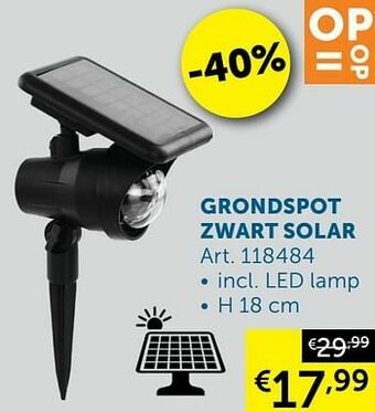 Zelfbouwmarkt Grondspot zwart solar aanbieding
