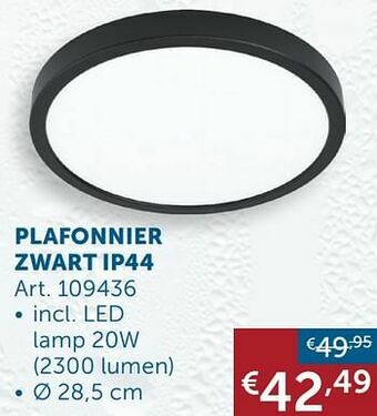 Zelfbouwmarkt Plafonnier zwart ip44 aanbieding