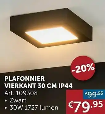 Plafonnier vierkant ip44