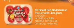 Albert Heijn AH Finest Red Nederlandse trostomaten 450 gram aanbieding