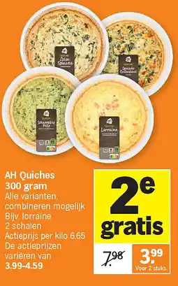 Albert Heijn AH Quiches 300 gram aanbieding
