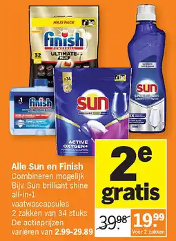Albert Heijn Alle Sun en Finish aanbieding