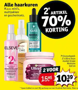 Kruidvat 2 x Ultra Doux masker Grape Moisture 340 ml aanbieding