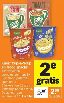 Albert Heijn Knorr Cup-a-Soup en Good snacks aanbieding