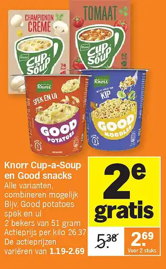 Albert Heijn Knorr Cup-a-Soup en Good snacks aanbieding