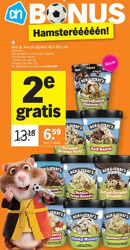Albert Heijn Ben & Jerry's ijspints 427-465 ml aanbieding