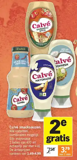 Albert Heijn Calvé snacksauzen aanbieding