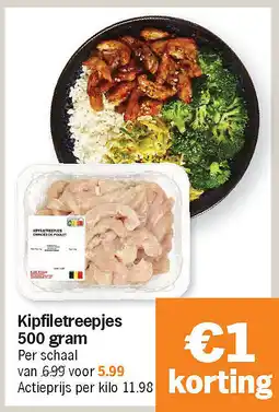 Albert Heijn Kipfiletreepjes 500 gram aanbieding