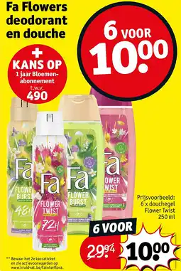 Kruidvat Fa Flowers deodorant en douche aanbieding